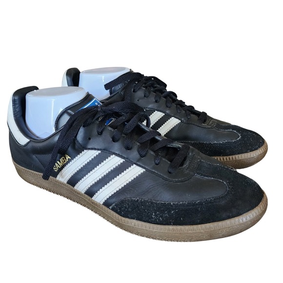 Adidas Samba OG Shoes Mens Size 10.5 Black White Gum Leather Classic Soccer